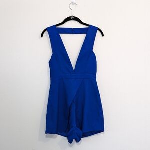 Revolve Royal Blue Vneck Romper Size Small